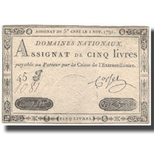 France, 5 Livres, 1791, 1791-11-01, AU(50-53), KM:A50, Lafaurie:145