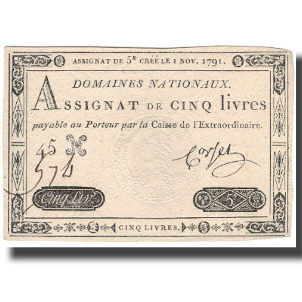 France, 5 Livres, 1791, 1791-11-01, SUP, KM:A50, Lafaurie:145