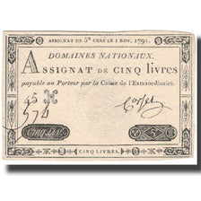 France, 5 Livres, 1791, 1791-11-01, SUP, KM:A50, Lafaurie:145