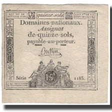 France, 15 Sols, 1792, 1792-10-24, TTB, KM:A65, Lafaurie:160