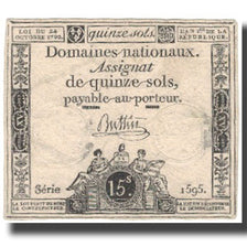 France, 15 Sols, 1792, 1792-10-24, EF(40-45), KM:A65, Lafaurie:160