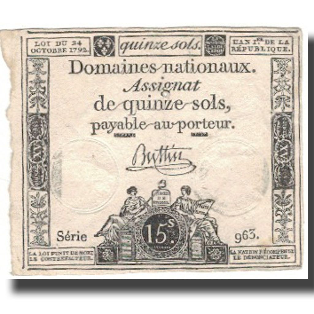 Frankreich, 15 Sols, 1792, 1792-10-24, SS, KM:A65, Lafaurie:160
