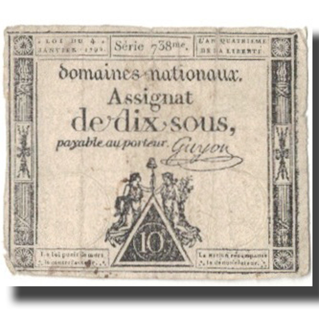 Francja, 10 Sous, 1792, Guyon, 1792-01-04, VF(20-25), KM:A53, Lafaurie:148
