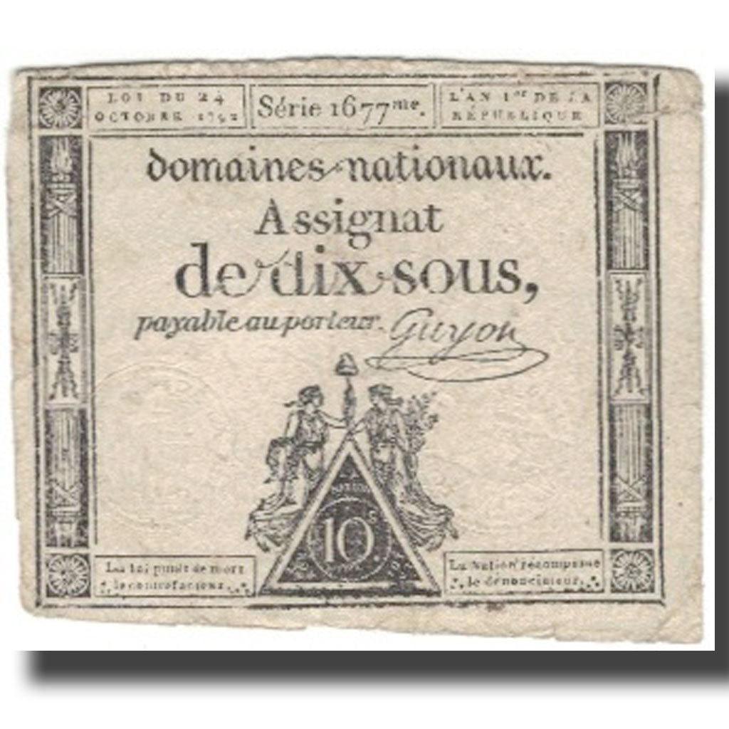 Frankreich, 10 Sous, 1792, Guyon, 1792-10-24, S, KM:A64a