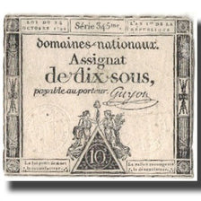 France, 10 Sous, 1792, Guyon, 1792-10-24, TB, KM:A64a