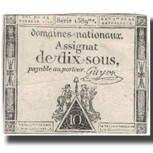 France, 10 Sous, 1792, Guyon, 1792-10-24, EF(40-45), KM:A64a