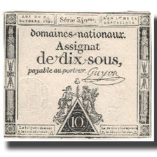 France, 10 Sous, 1792, Guyon, 1792-10-24, EF(40-45), KM:A64a