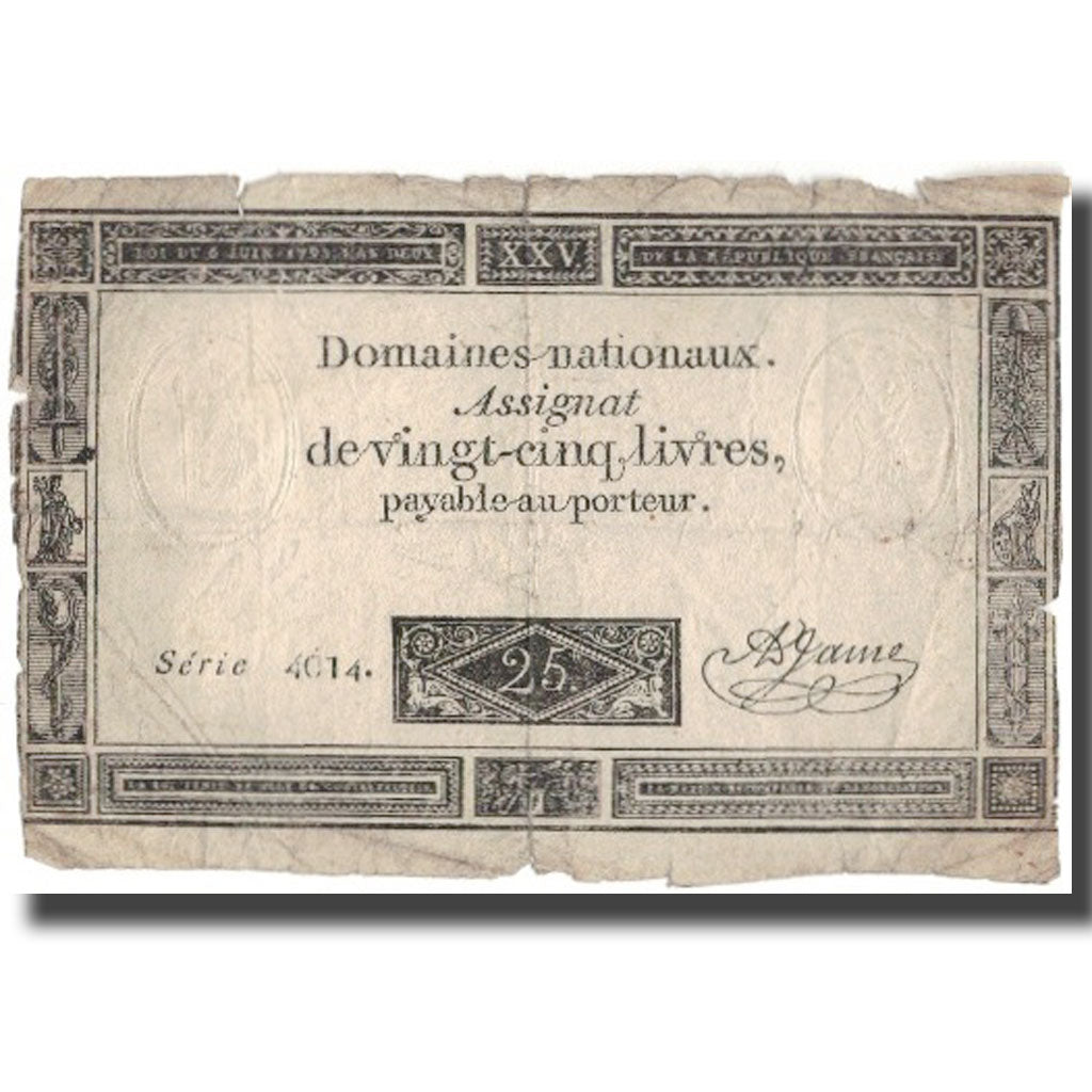 Frankrijk, 25 Livres, 1793, 1793, B, KM:A71, Lafaurie:168