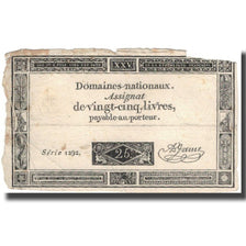 France, 25 Livres, 1793, 1793, F(12-15), KM:A71, Lafaurie:168