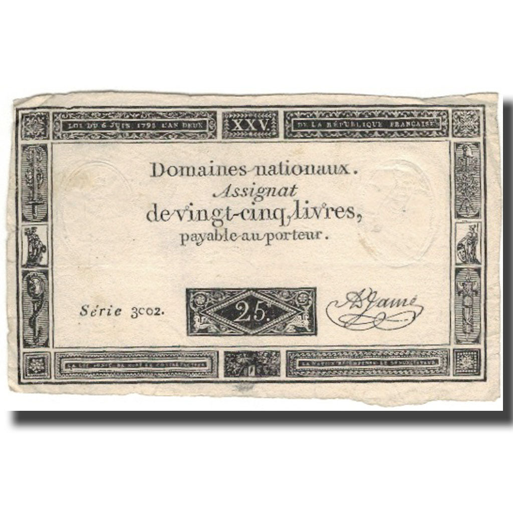 Frankrijk, 25 Livres, 1793, 1793, TB, KM:A71, Lafaurie:168