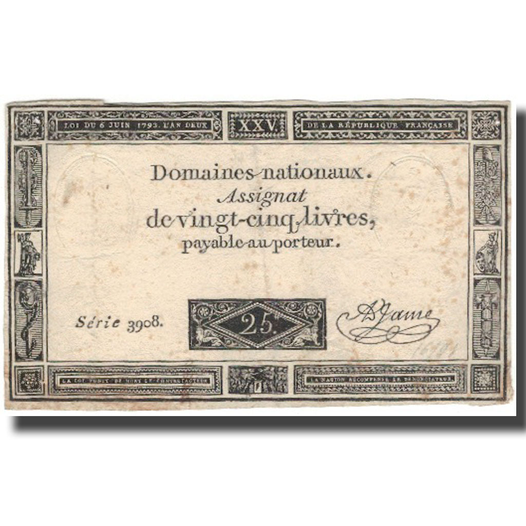Francia, 25 Livres, 1793, 1793, BC, KM:A71, Lafaurie:168
