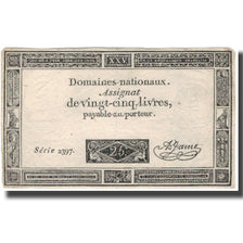 Frankrijk, 25 Livres, 1793, 1793, TB+, KM:A71, Lafaurie:168