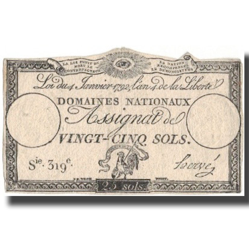 Frankreich, 25 Sols, S+, Fayette:ASS.25A, KM:A55