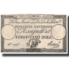 France, 25 Sols, VF(30-35), Fayette:ASS.25A, KM:A55