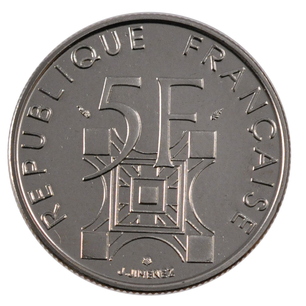 Francia, Tour Eiffel, 5 Francs, 1989, FDC, Nichel, Gadoury:772