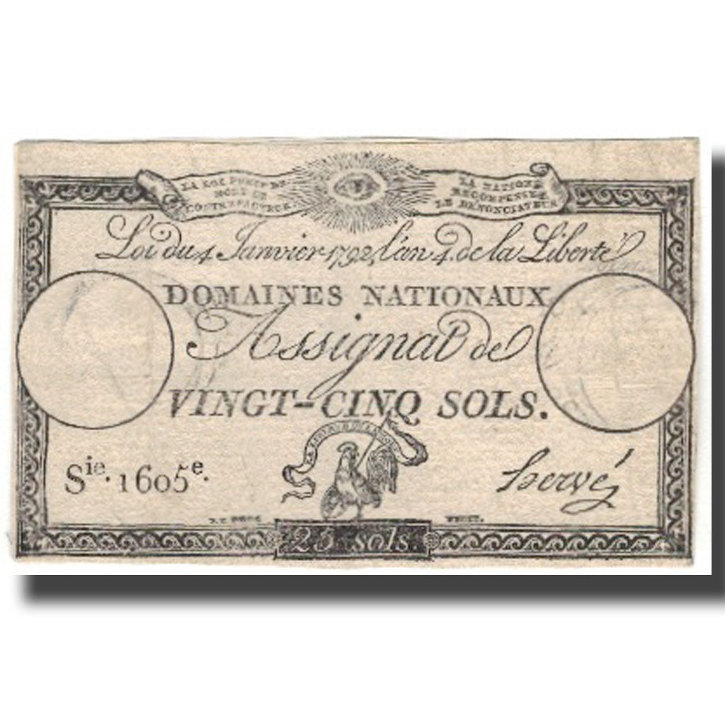 France, 25 Sols, VF(30-35), Fayette:ASS.25A, KM:A55