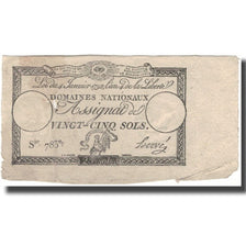France, 25 Sols, VF(30-35), Fayette:ASS.25A, KM:A55