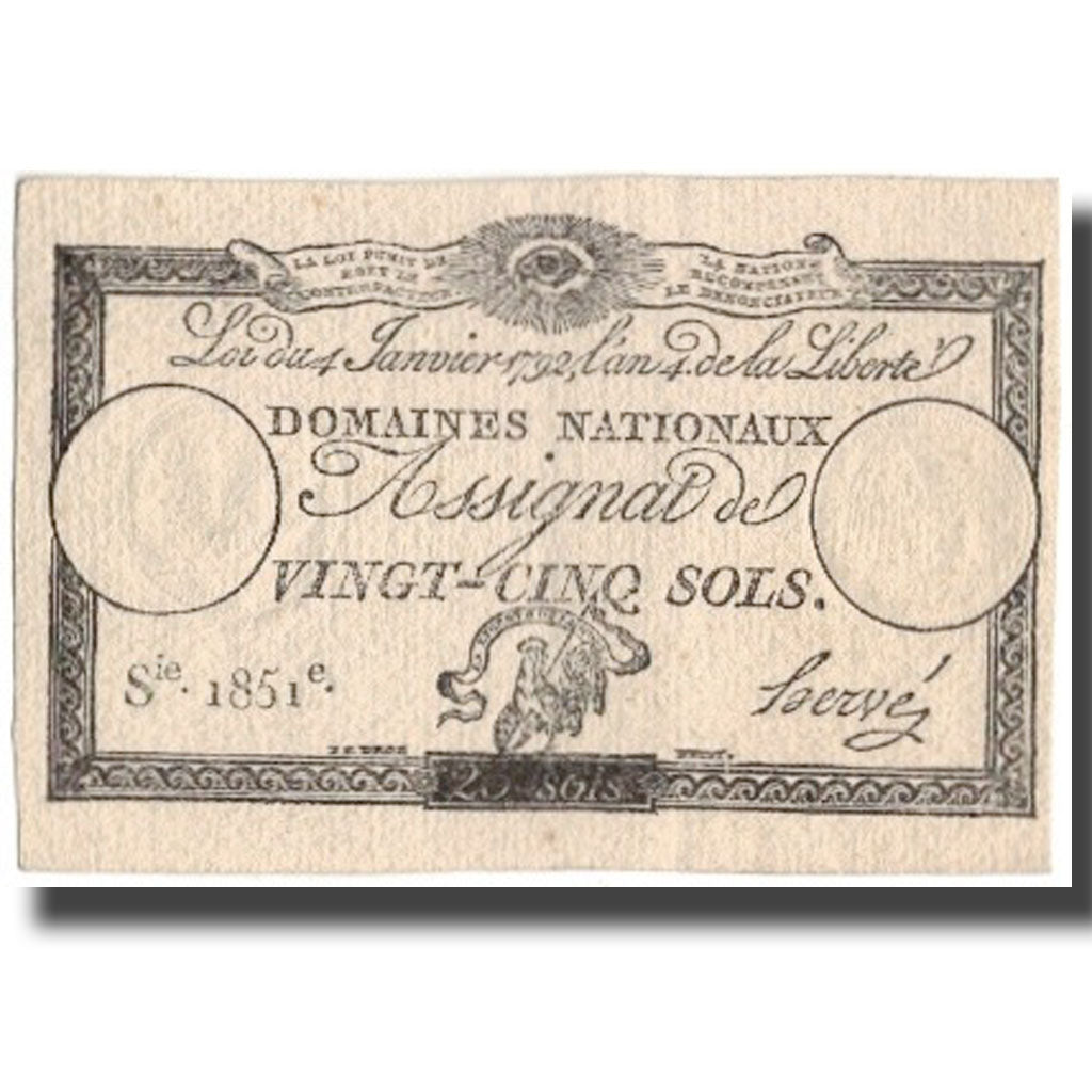 France, 25 Sols, AU(55-58), Fayette:ASS.25A, KM:A55
