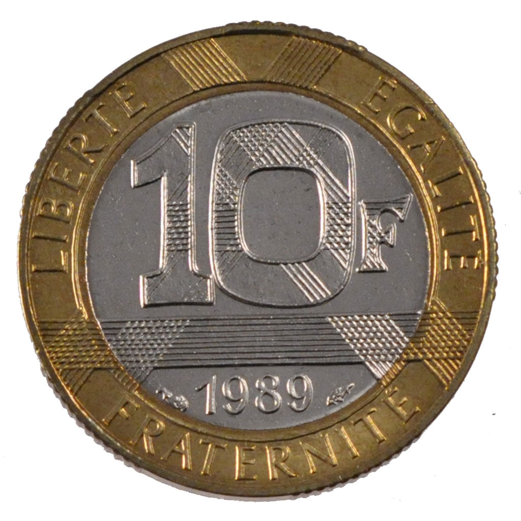 FRANCE, 10 Francs, 1989, MS(65-70), Bimetallic, Gadoury #827, 6.50