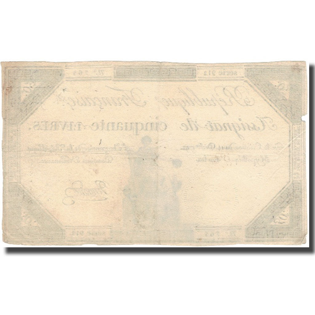 France, 50 Livres, 1792, Vermond, VF(30-35), KM:A72, Lafaurie:164