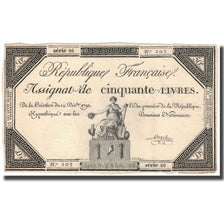 Francia, 50 Livres, 1792, Linreler, BC+, KM:A72, Lafaurie:164