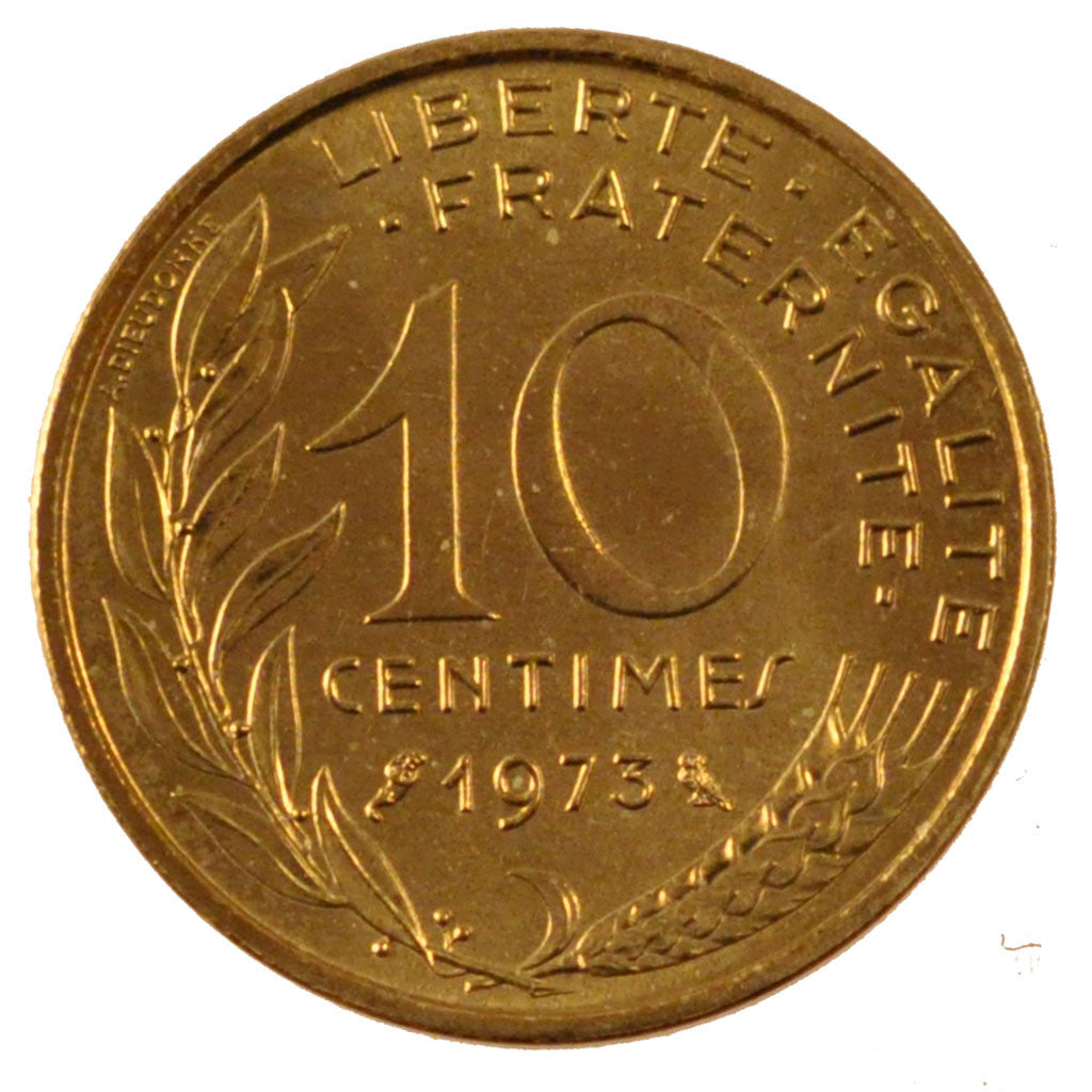 FRANCE, Marianne, 10 Centimes, 1973, Paris, KM #929, MS(65-70),...