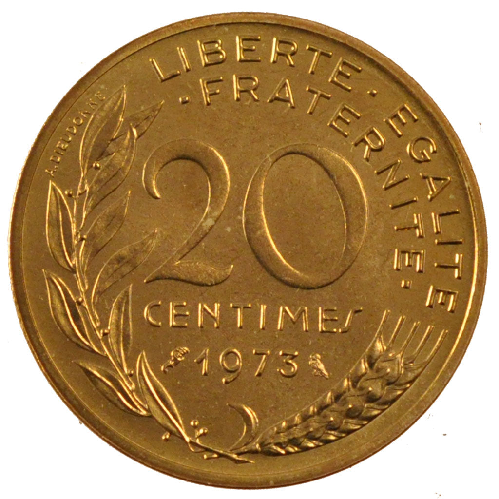 FRANCE, Marianne, 20 Centimes, 1973, Paris, KM #930, MS(65-70),...