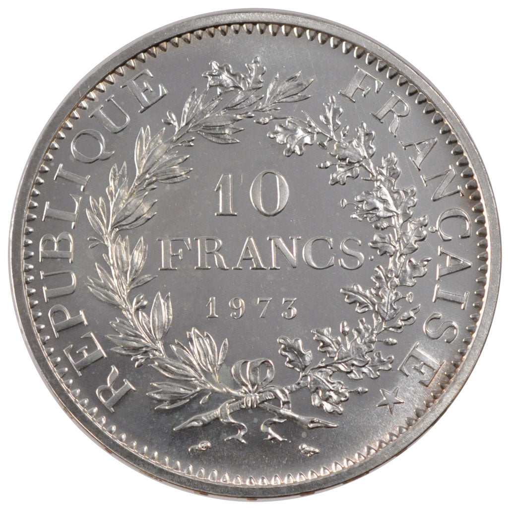 FRANCE, Hercule, 10 Francs, 1973, Paris, KM #932, MS(65-70), Silver, 37,...