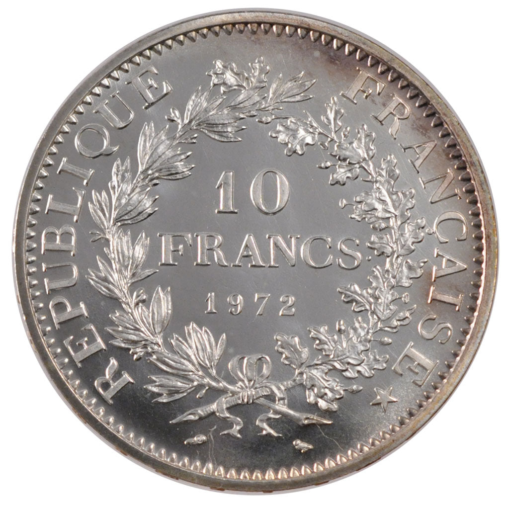 FRANCE, Hercule, 10 Francs, 1972, Paris, KM #932, MS(65-70), Silver, 37,...