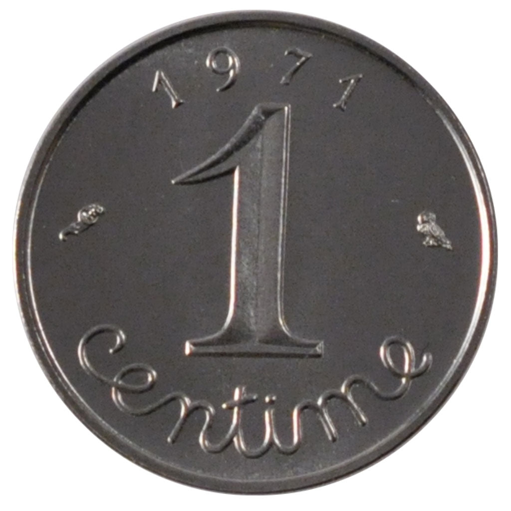 FRANCE, Épi, Centime, 1971, Paris, KM #928, MS(65-70), Stainless Steel, 15, ...
