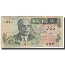 Banknote, Tunisia, 1/2 Dinar, 1973-10-15, KM:69a, VF(20-25)