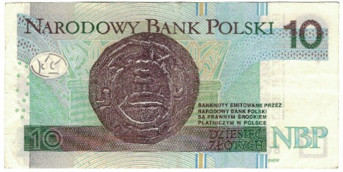 Nota, Polónia, 10 Zlotych, KM:173a, EF(40-45)