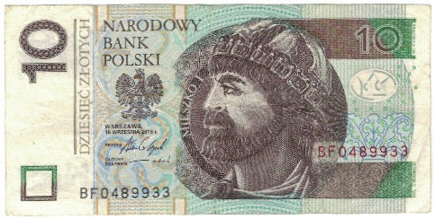 Banconote, Polonia, 10 Zlotych, KM:173a, MB+