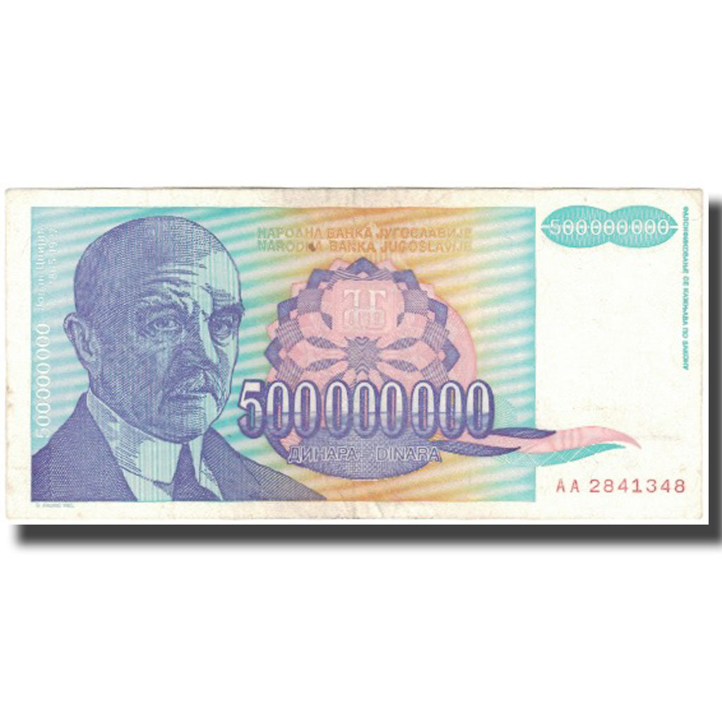Banknote, Yugoslavia, 500,000,000 Dinara, 1993, KM:134, VF(30-35)