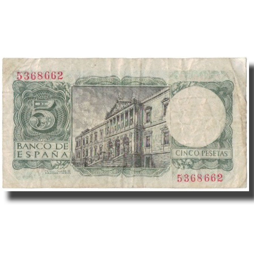 Billet, Espagne, 5 Pesetas, 1954-07-22, KM:146a, B+