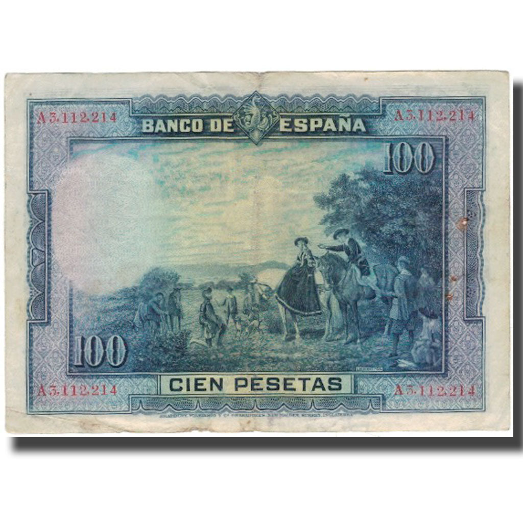 Banknote, Spain, 100 Pesetas, 1928-08-15, KM:76a, VF(20-25)