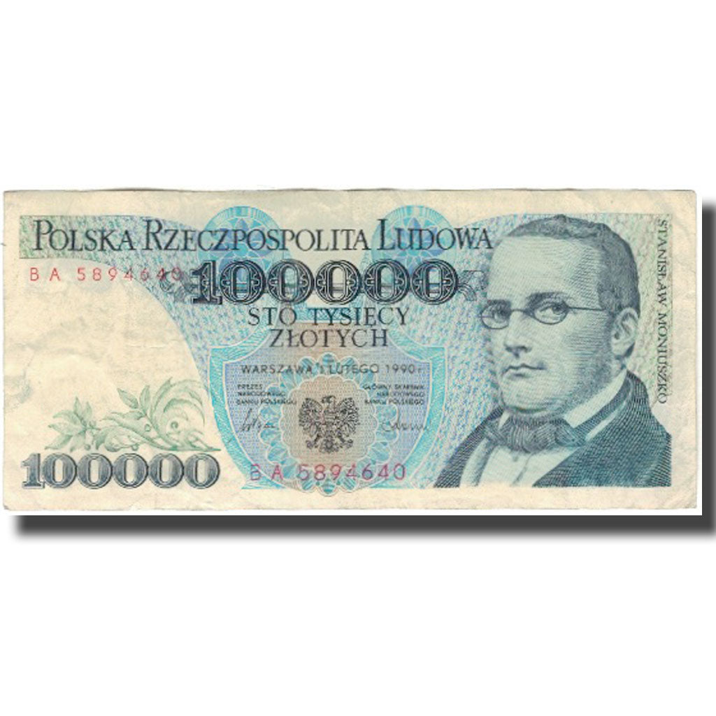 Banknote, Poland, 100,000 Zlotych, 1990, KM:154a, VF(30-35)
