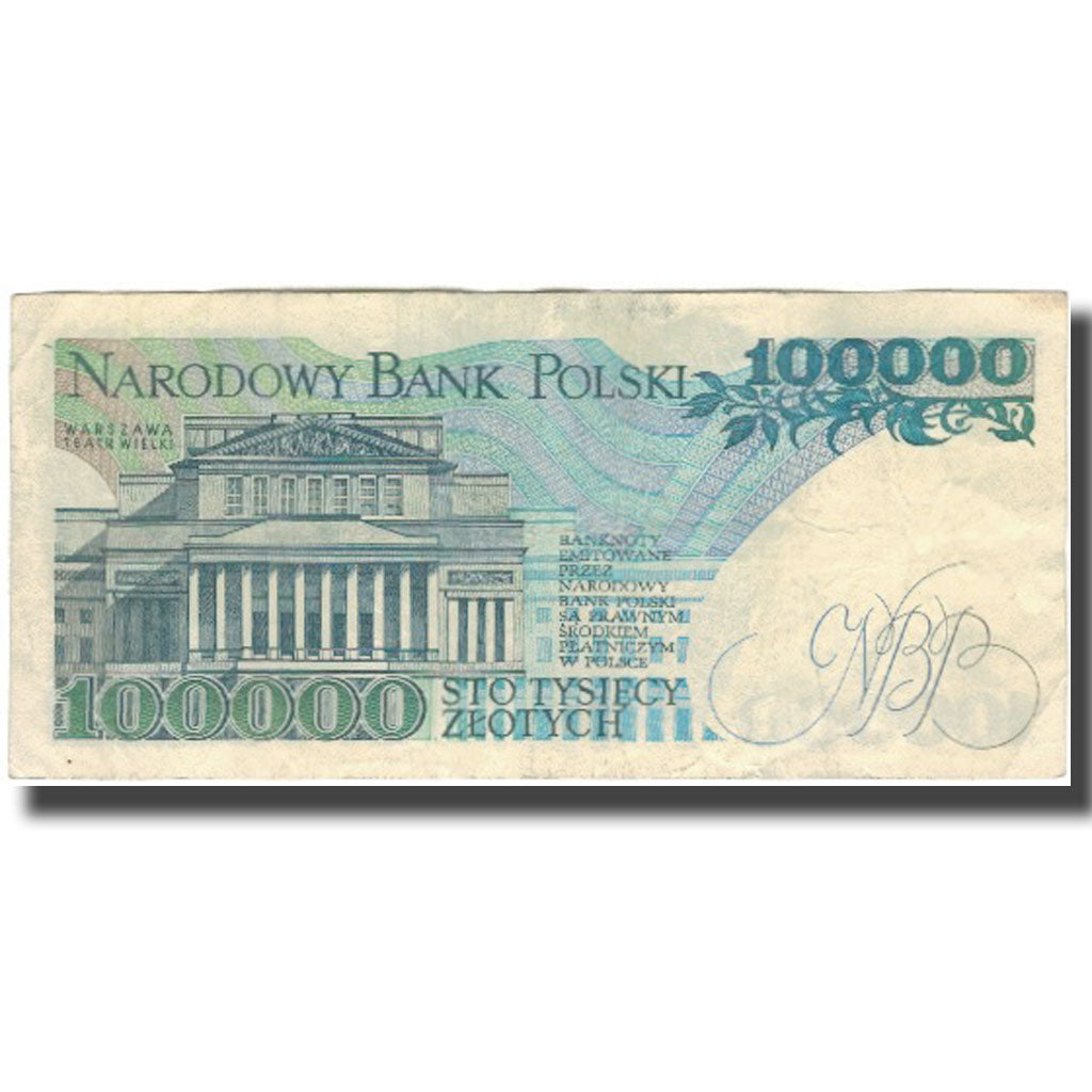 Banknote, Poland, 100,000 Zlotych, 1990, KM:154a, VF(30-35)
