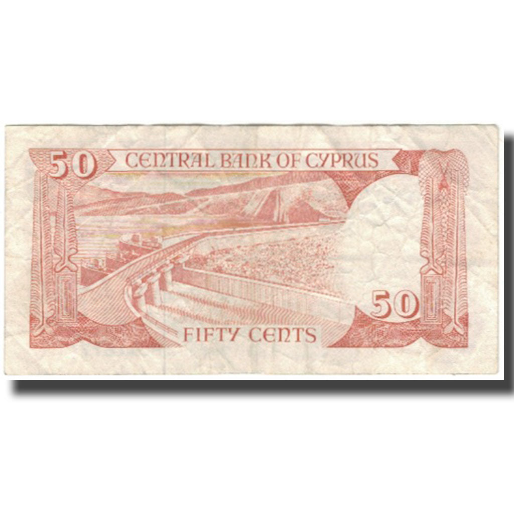 Banknote, Cyprus, 50 Cents, 1987-04-01, KM:52, F(12-15)