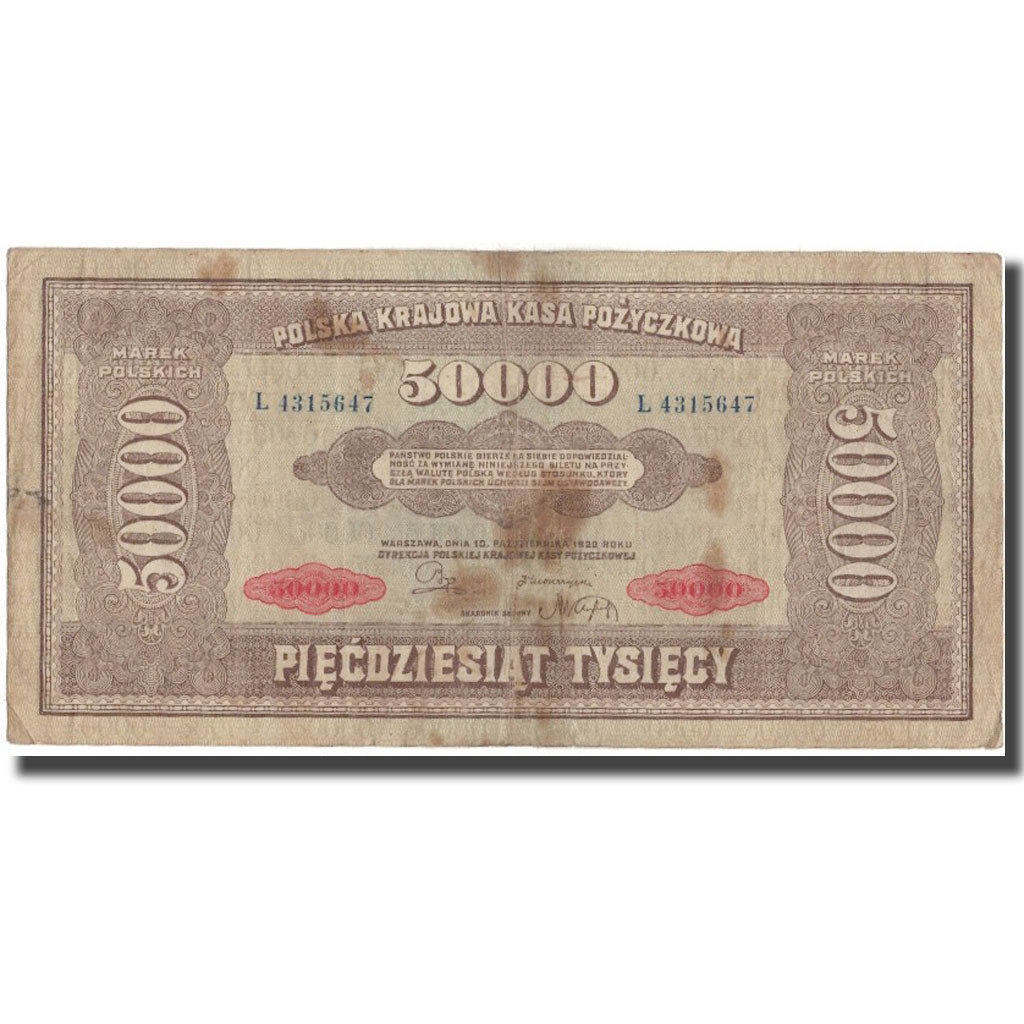 Banconote, Polonia, 50,000 Marek, 1922, KM:33, MB