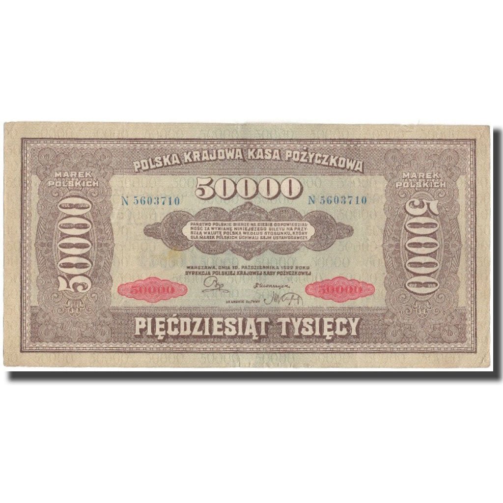 Banknote, Poland, 50,000 Marek, 1922, KM:33, VF(30-35)