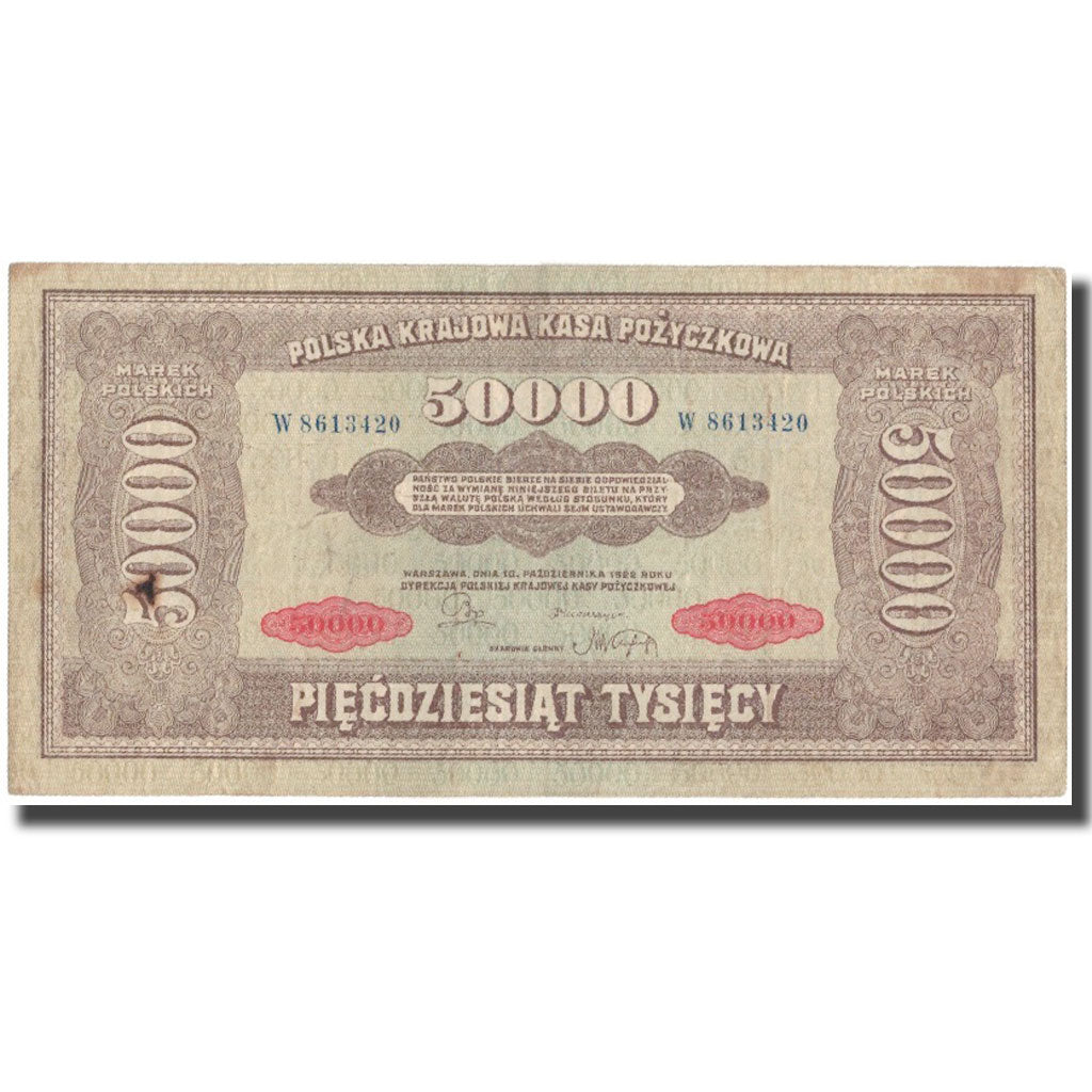 Banknote, Poland, 50,000 Marek, 1922, KM:33, VF(30-35)
