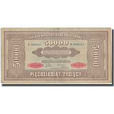 Billet, Pologne, 50,000 Marek, 1922, KM:33, TB+