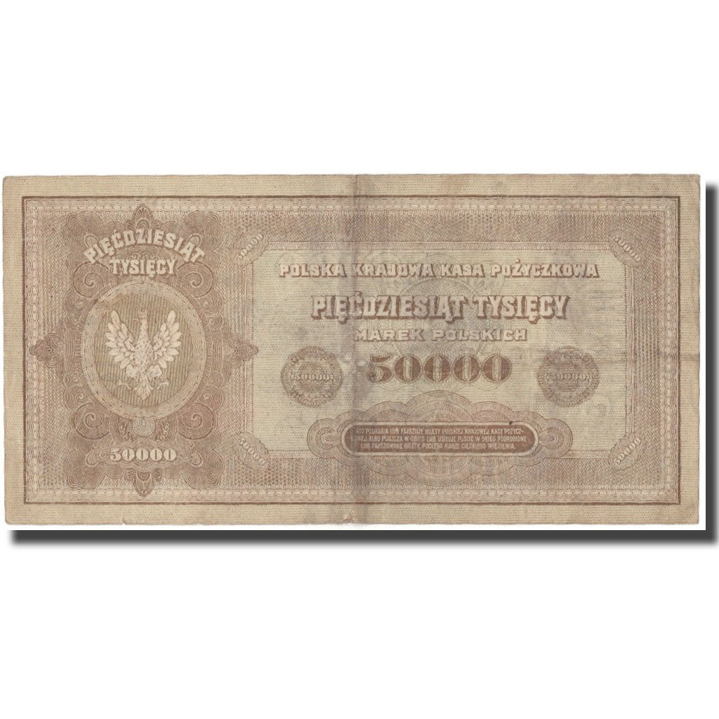 Nota, Polónia, 50,000 Marek, 1922, KM:33, VF(30-35)