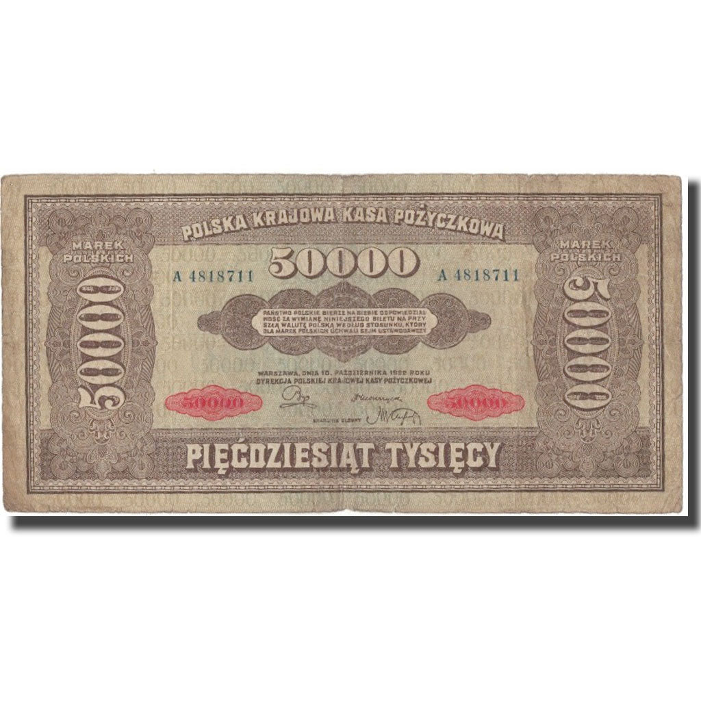 Banknote, Poland, 50,000 Marek, 1922, KM:33, VF(30-35)