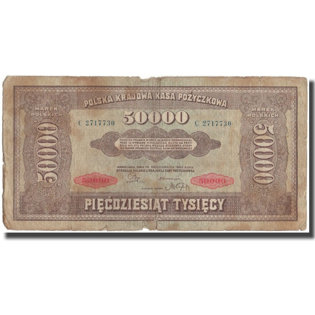 Billet, Pologne, 50,000 Marek, 1922, KM:33, B