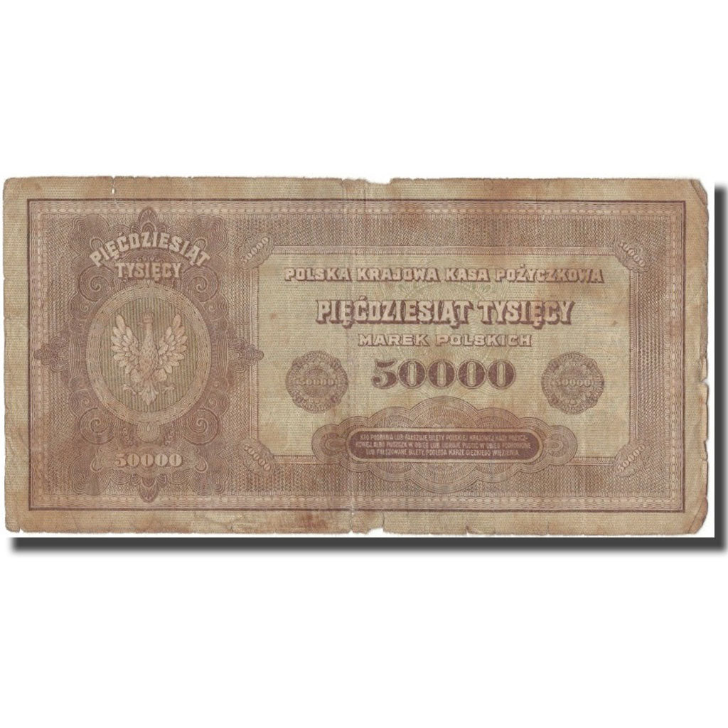 Billet, Pologne, 50,000 Marek, 1922, KM:33, B