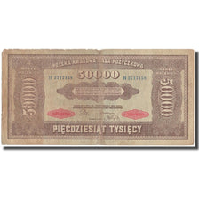 Nota, Polónia, 50,000 Marek, 1922, KM:33, F(12-15)