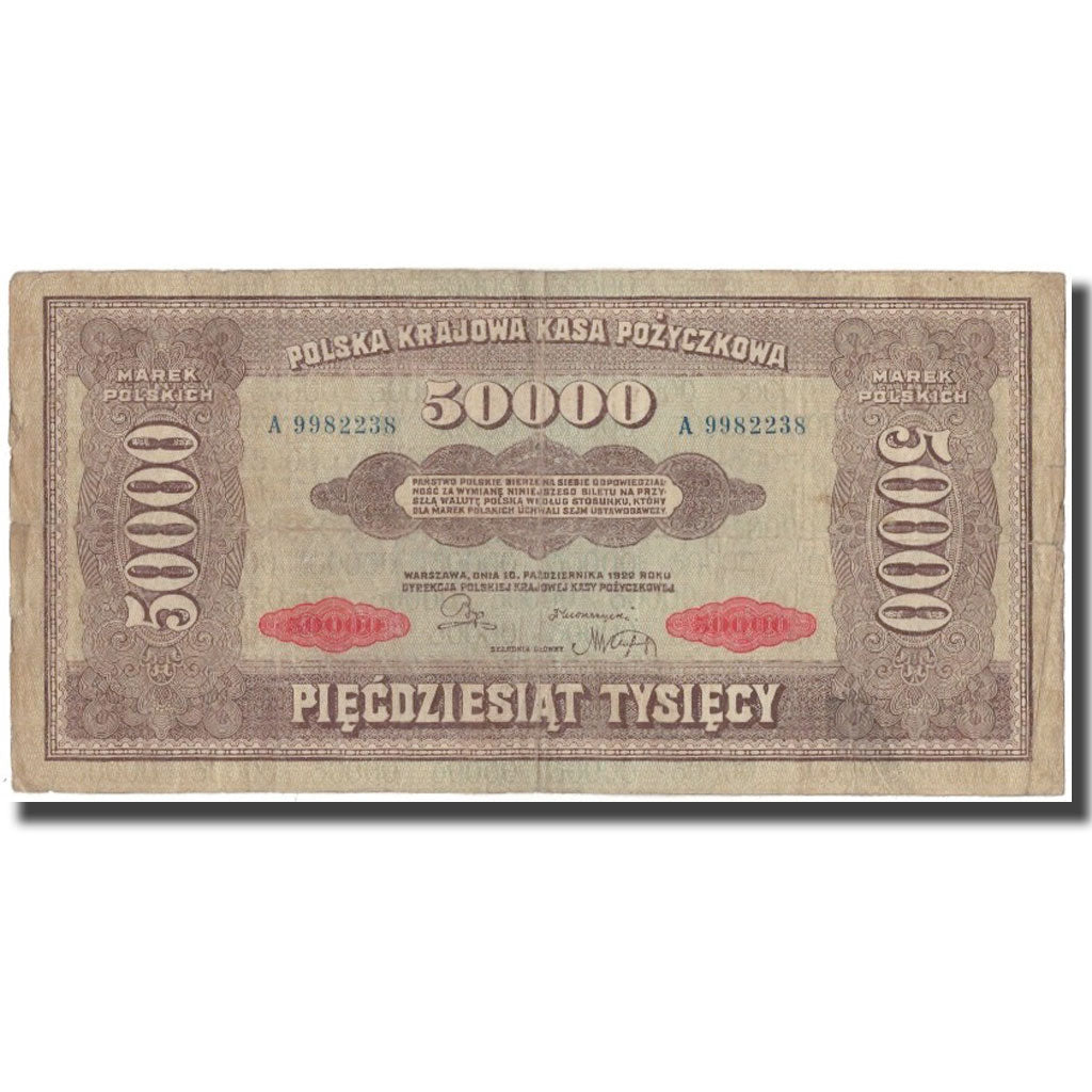 Banknote, Poland, 50,000 Marek, 1922, KM:33, F(12-15)
