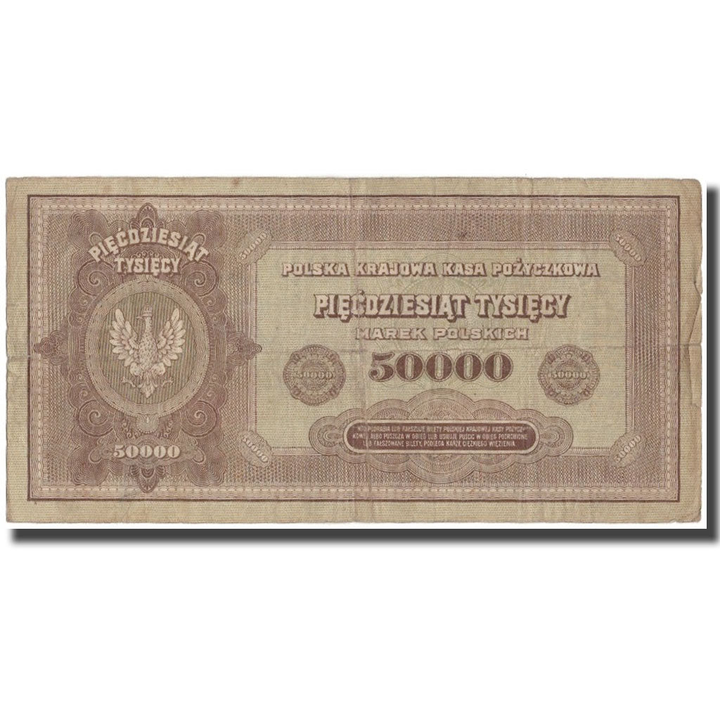 Banknote, Poland, 50,000 Marek, 1922, KM:33, F(12-15)